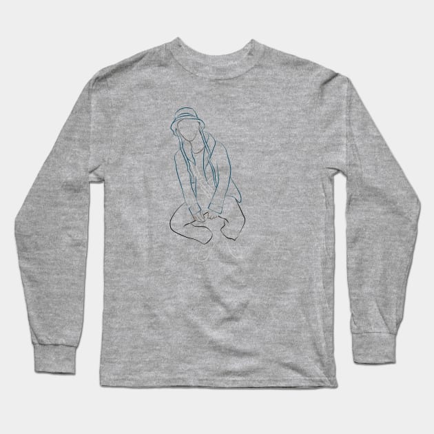 Sitting Guy Long Sleeve T-Shirt by Aecheoloun